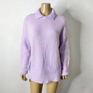 Free People Oversized Lavender Collared Sweater!
